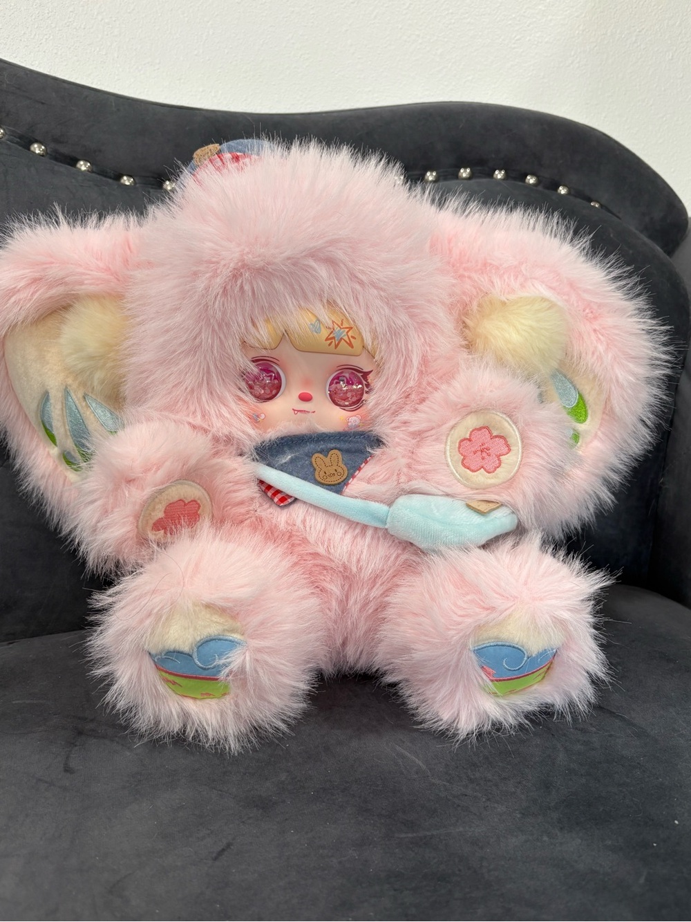 MOCICI 600% The Adventures of a Rag Doll Series Pink Plush Doll Liauid eyes
